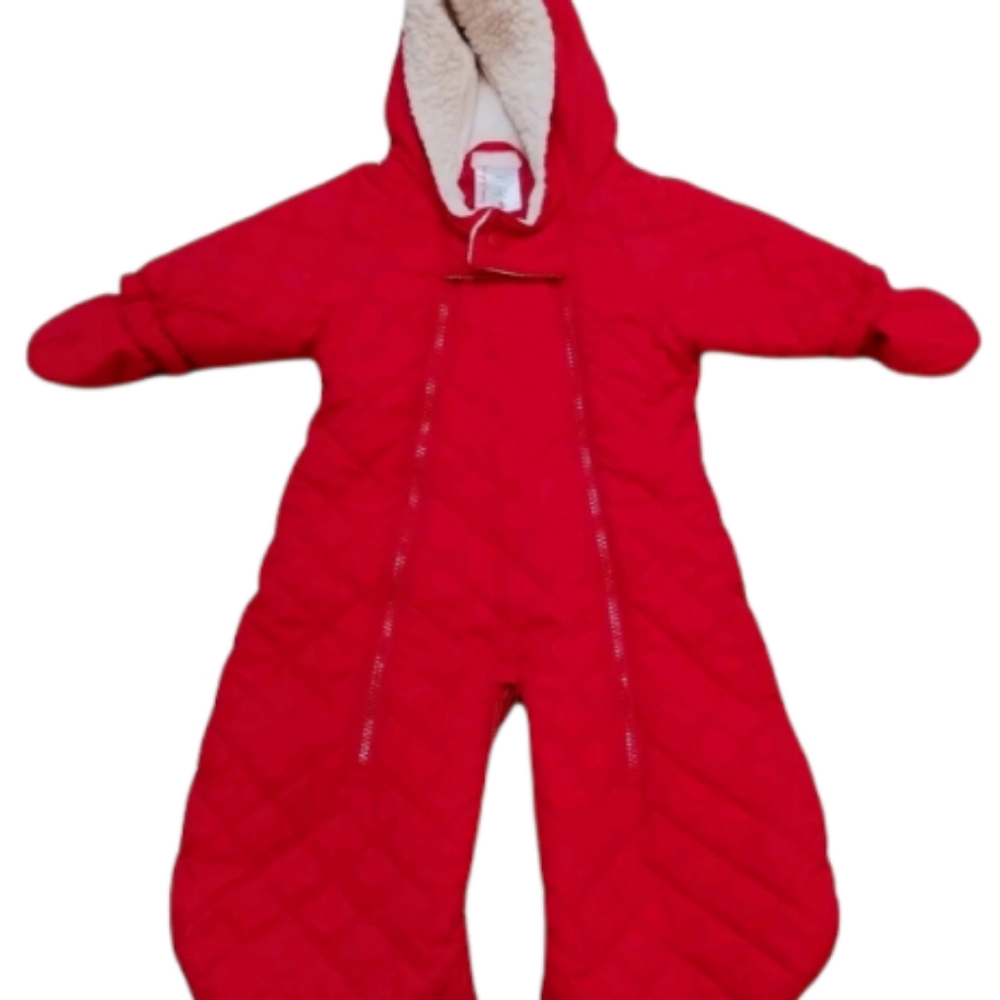 Hanna Andersson Red One Size Infant Snowsuit Bunting Convertible Quilted OS